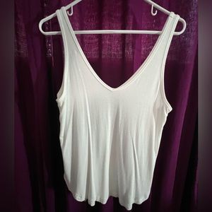 Abercrombie Soft AF Drapey White Tank